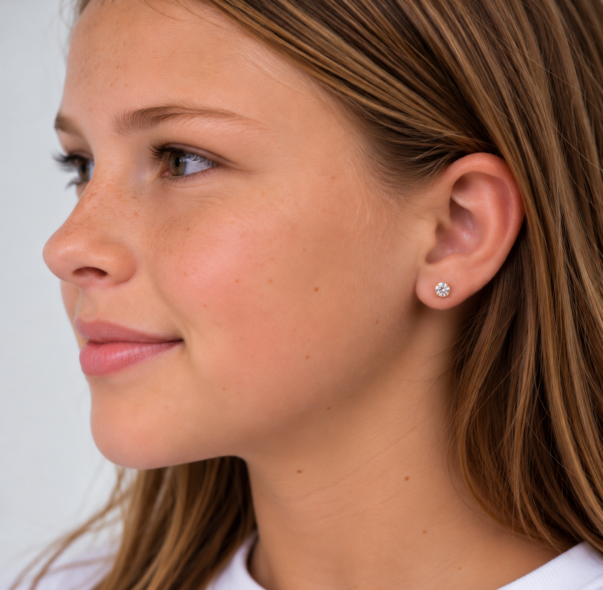 5mm Flawless Crystal Stud Earrings | 24K Pure Gold