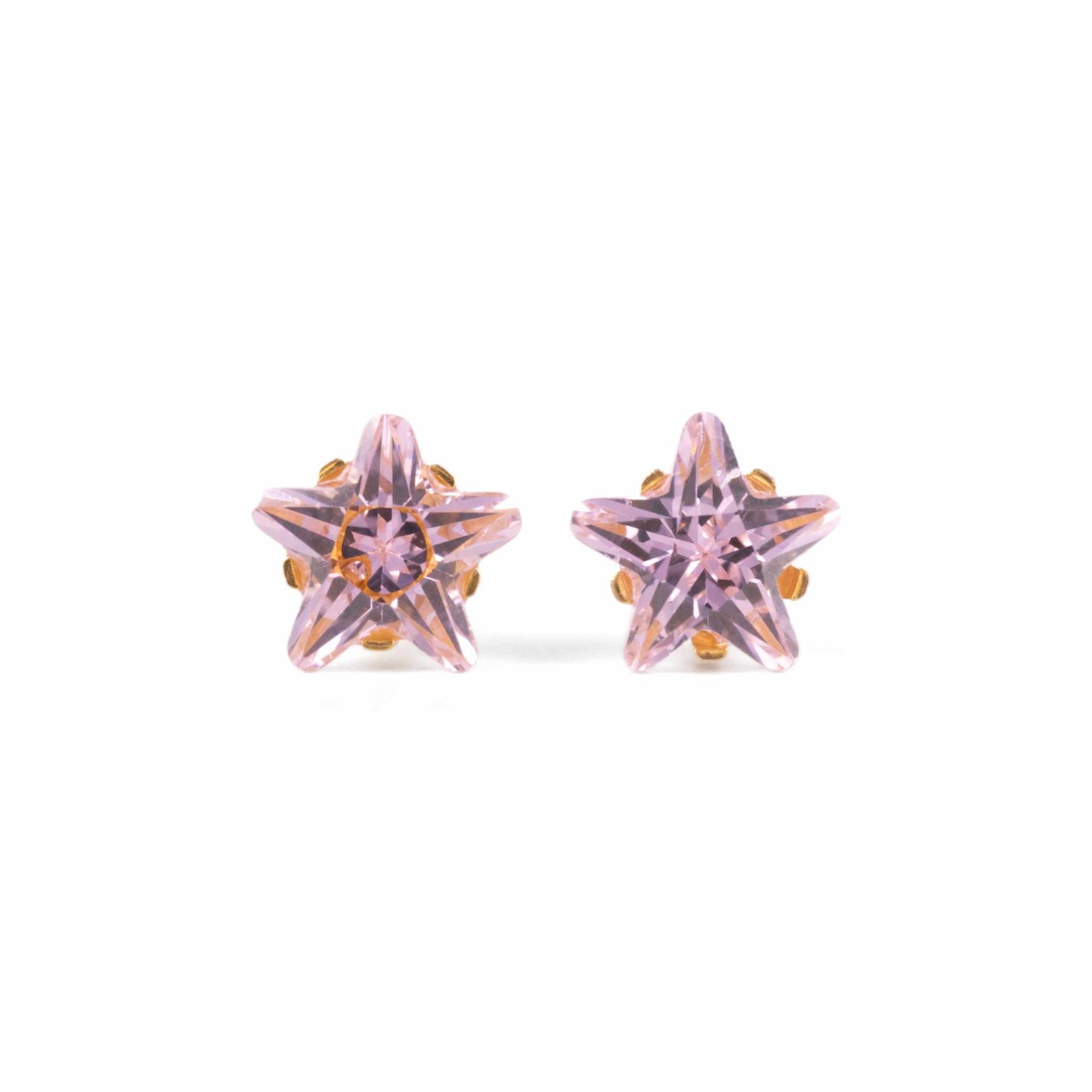 5mm Pink Star Stud Earrings