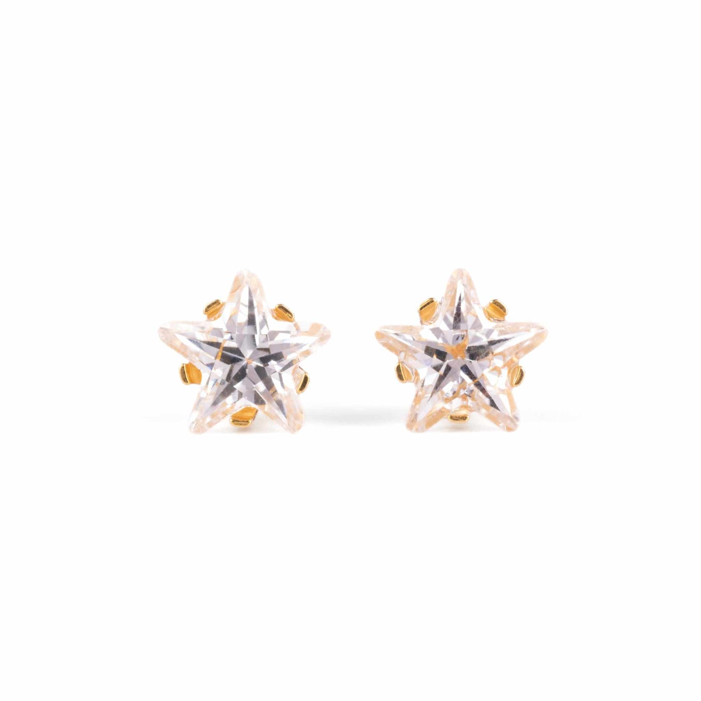 5mm White Star Stud Earrings