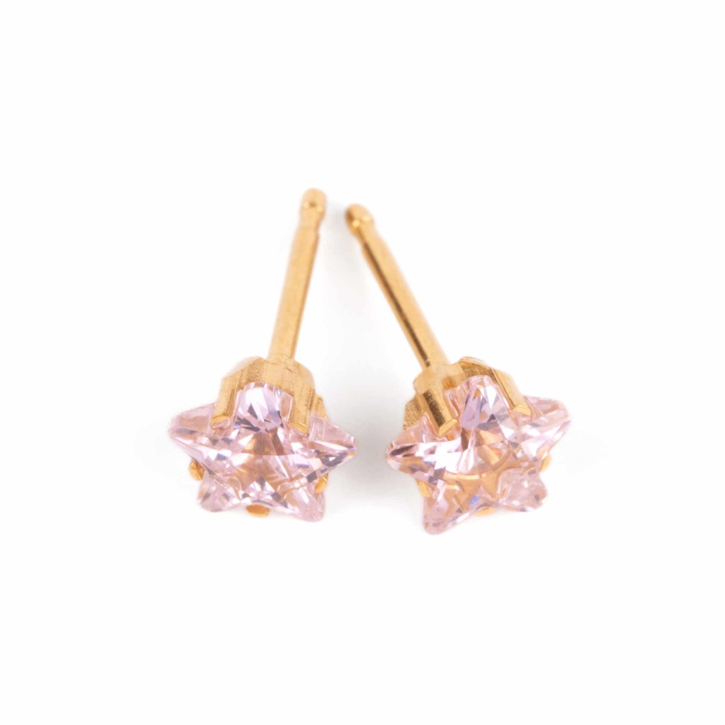 5mm Pink Star Stud Earrings