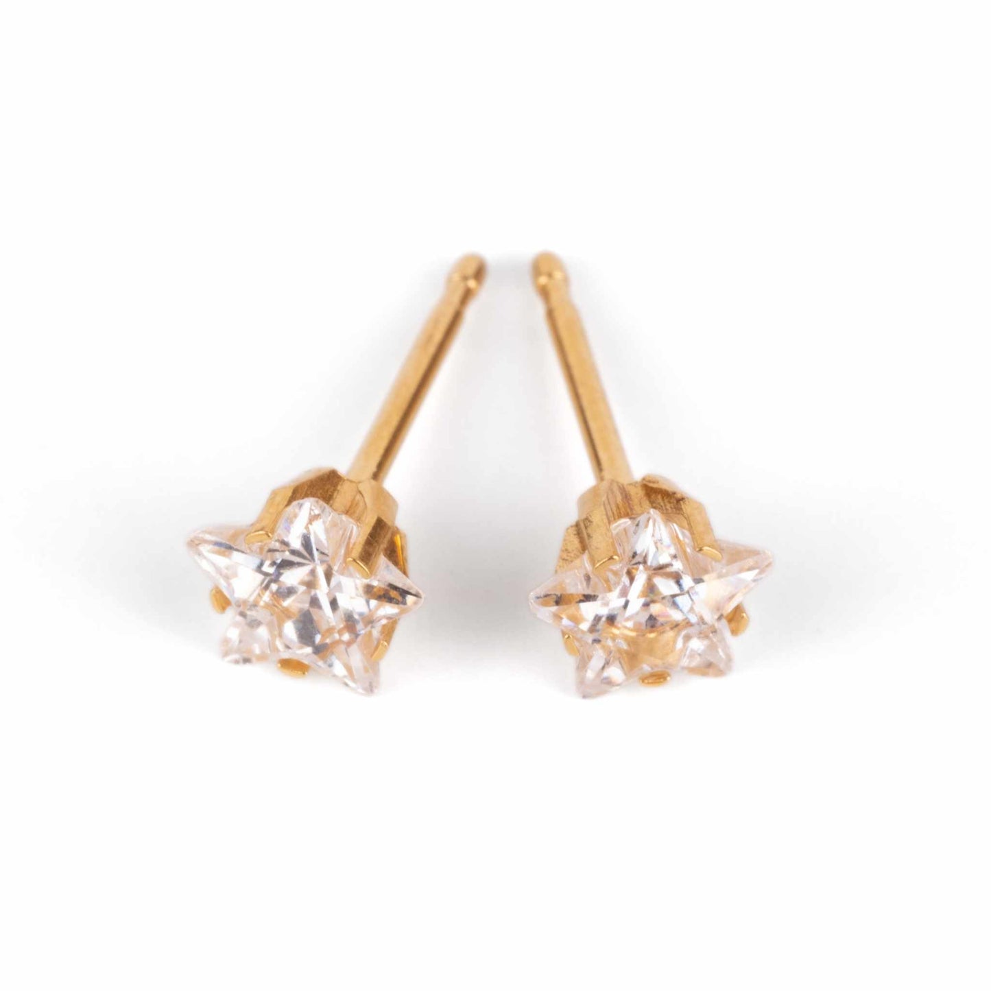5mm White Star Stud Earrings