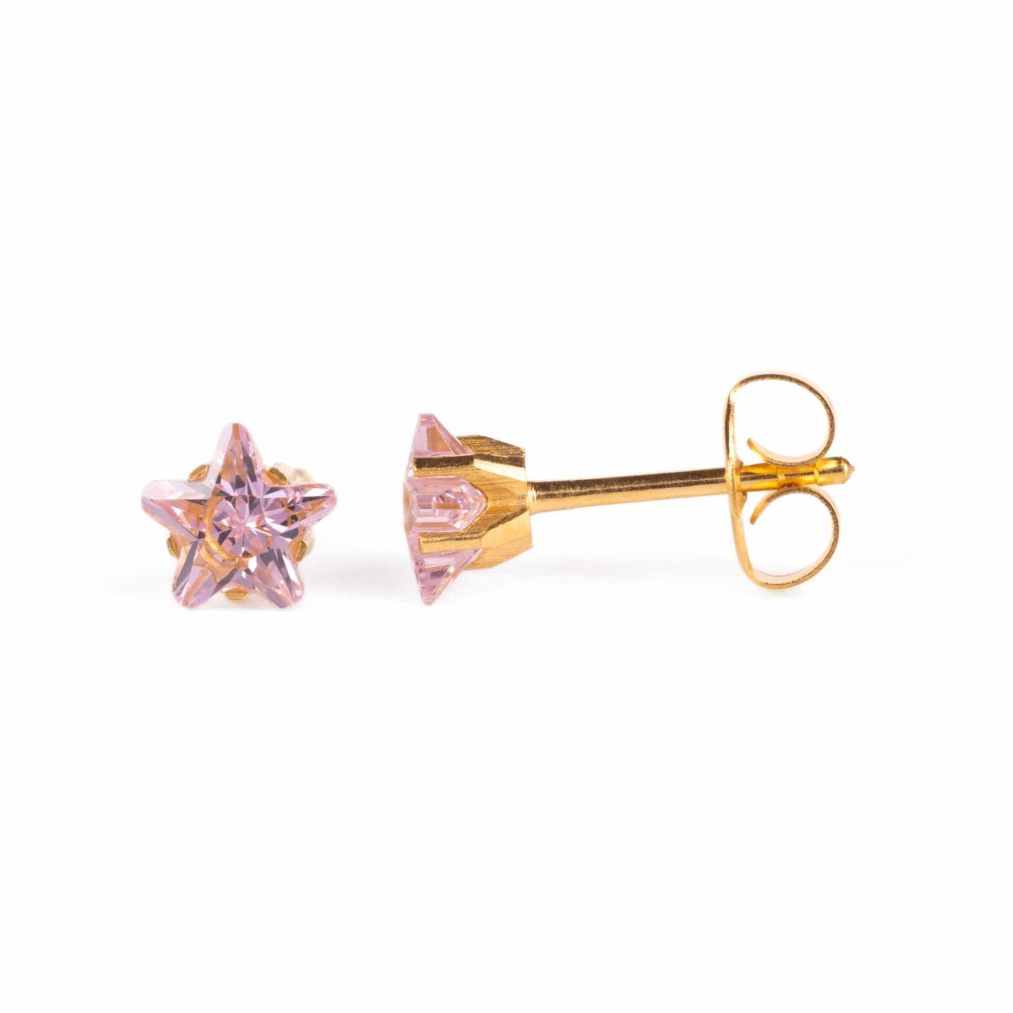 5mm Pink Star Stud Earrings