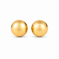 Pair of 4mm ball studs finished in 24K pure gold over a surgical steel core, purepixxi