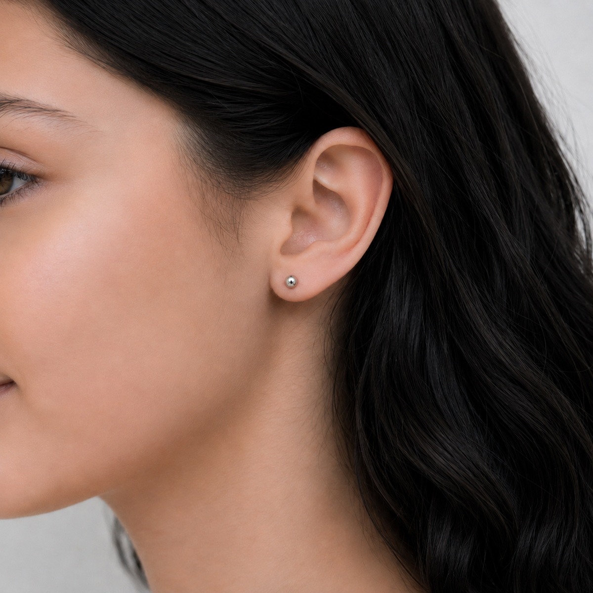 4mm ball stud earring and post in S316L surgical steel, purepixxi children's earrings