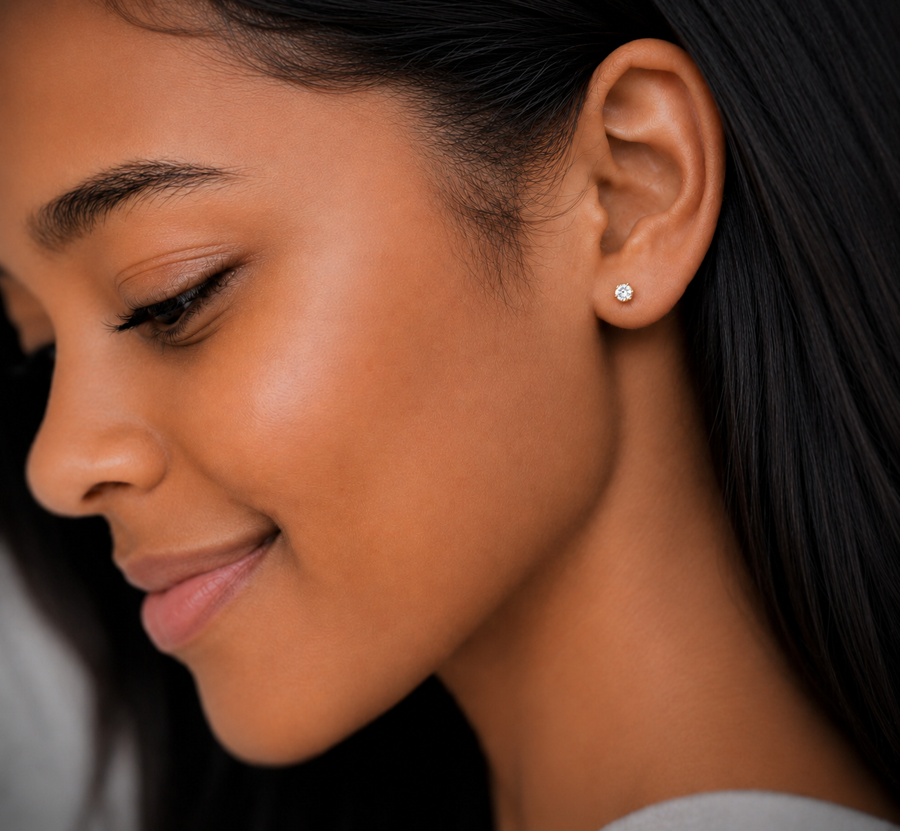 4mm Flawless Crystal stud earring and post in 24K pure gold, purepixxi children's earrings