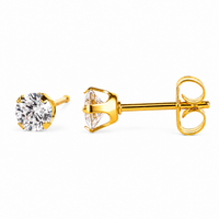 4mm Flawless Crystal stud earrings in 24K pure gold, made for children's sensitive ears, purepixxi