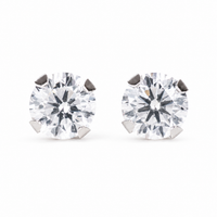 Pair of 4mm Flawless Crystal studs in polished S316L surgical steel, purepixxi children's earrings