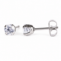 4mm Flawless Crystal stud earrings in S316L surgical steel, made for children's sensitive ears, purepixxi