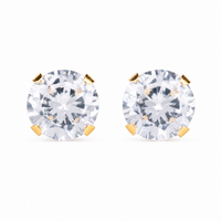 Pair of 5mm Flawless Crystal studs finished in 24K pure gold over a surgical steel core, purepixxi