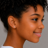 5mm Flawless Crystal stud earring and post in 24K pure gold, purepixxi children's earrings