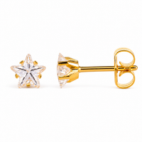 5mm Flawless Crystal star stud earrings in 24K pure gold, made for children's sensitive ears, purepixxi