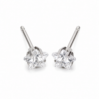 5mm star stud earrings shown close up in S316L surgical steel, purepixxi for young ears