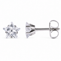 5mm Flawless Crystal star stud earrings in S316L surgical steel, made for children's sensitive ears, purepixxi