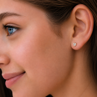 Heart stud earring and post in 24K pure gold, purepixxi children's earrings